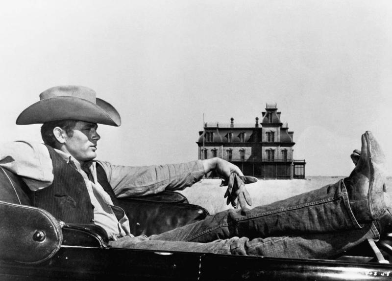 james dean - 514885008 American actor James Dean poses for a movie wearing a cowboy hat.