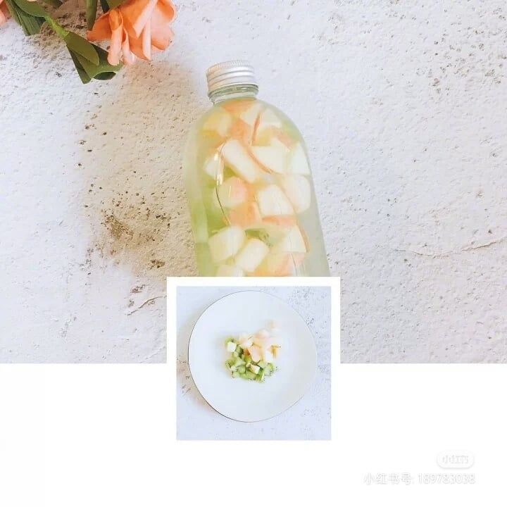 6、VC维生素排毒水 维生素C爆棚的奇异果+苹果组合，口感酸甜有致，特别适合补充身体所需VC！此外还具备美白养颜功效哟～